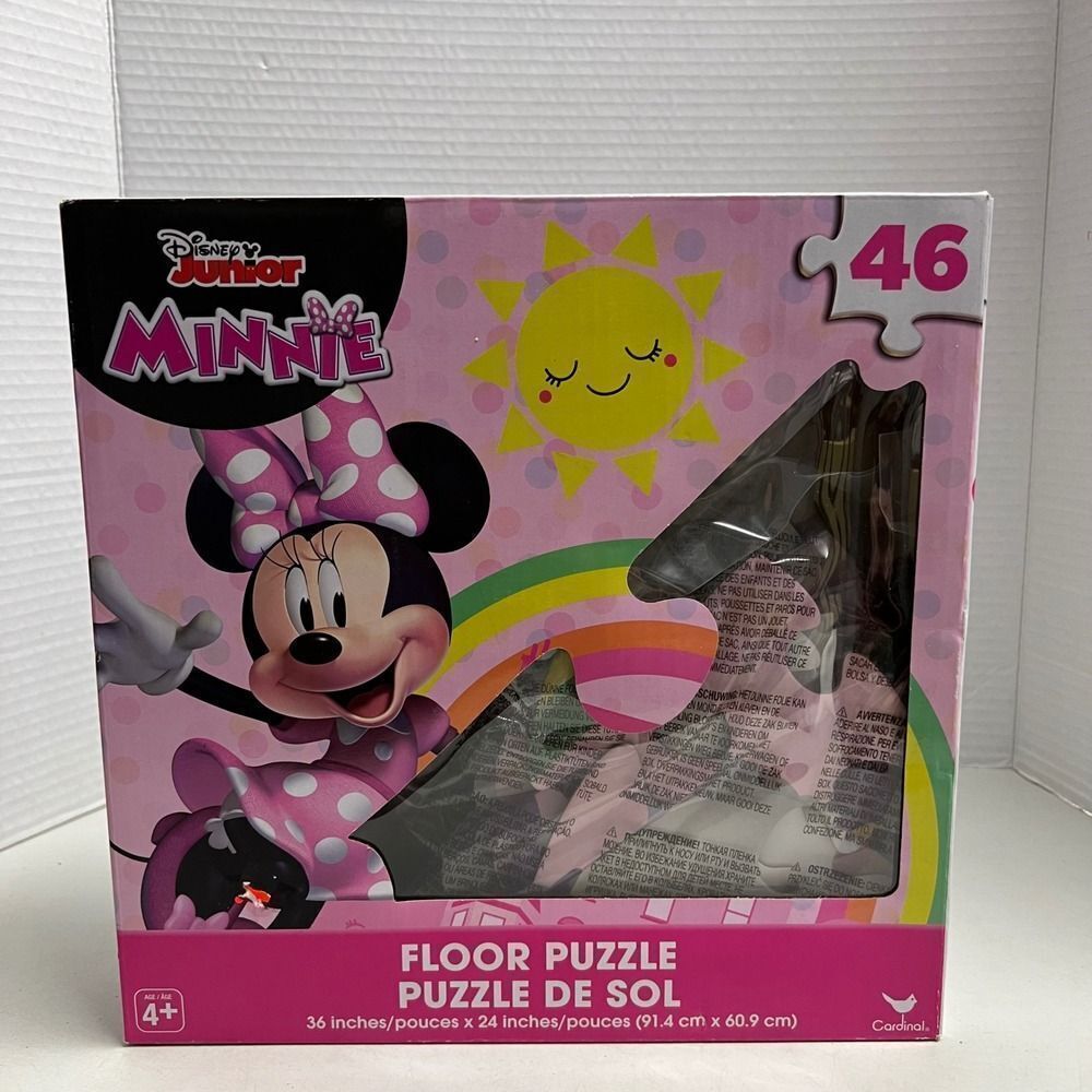Disney Junior Minnie Mouse 46 Piece Kids Floor Puzzle New‎ Sealed 36" x 24"